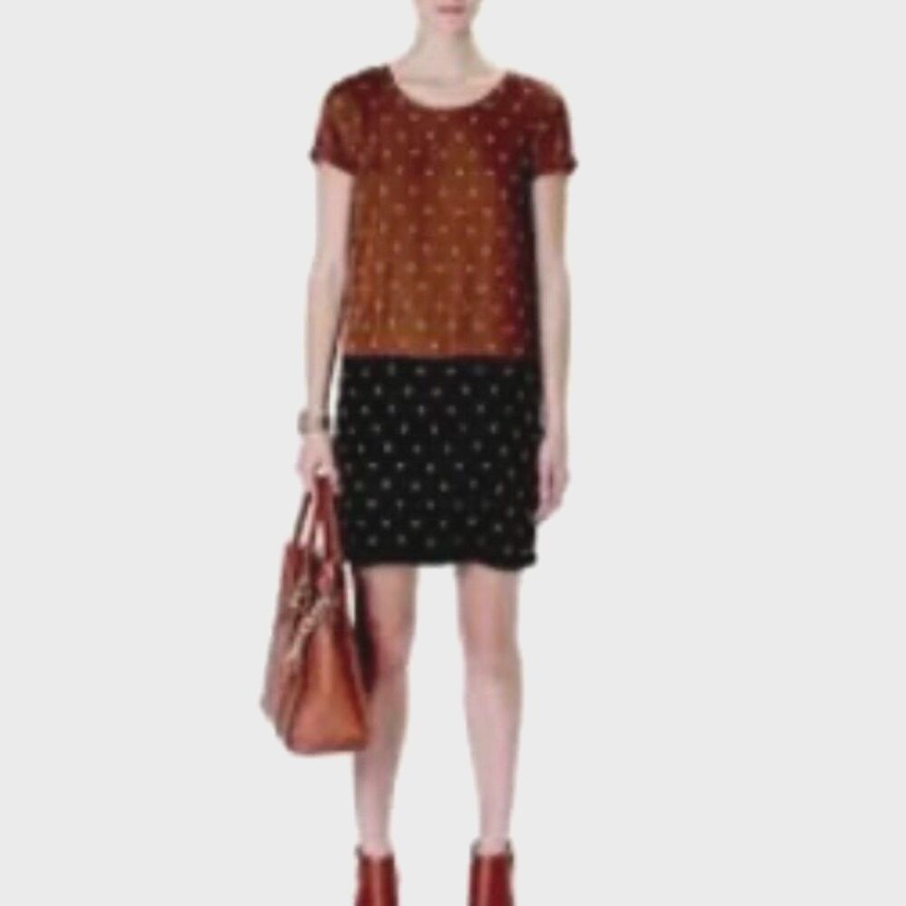 Michael Kors beaded and colorblock short sleeve mini dress